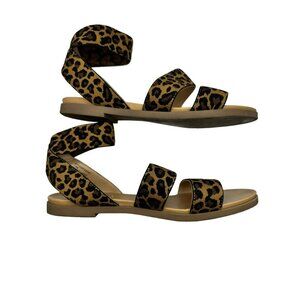 Steve Madden Effie Brown Leopard Vegan Strappy Open Toe Sandals Size 7.5